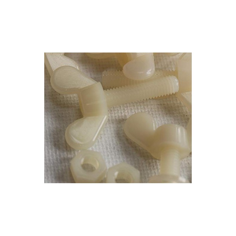 50 Tornillos de Mariposa de Nylon, M5 x 20 mm,