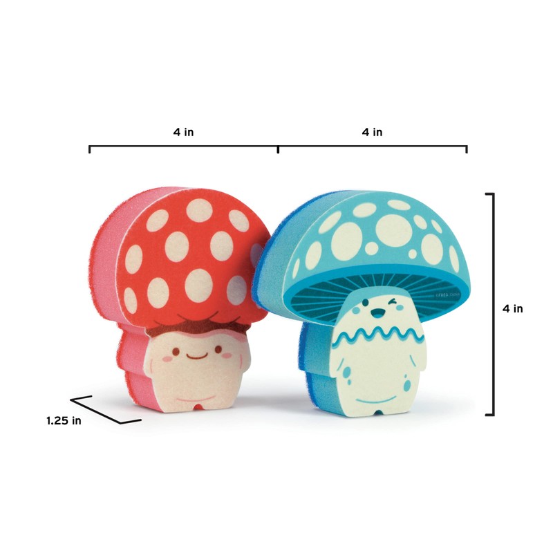 Genuine Fred Fun Guys, Mushroom Kitchen Sponges, Set of 2,