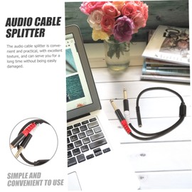 Operitacx Dual Male Audio Splitter Cable Adapter Durable Flexible Converter for Home Theater Systems High Fidelity Sound Quality Black Audio Cable