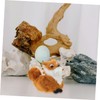 Kisangel 2pcs Mini Plush Fox Figurines Lifelike Animal Ornaments for