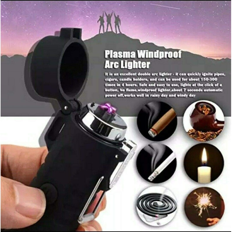 Waterproof, Dual Arc Plasma Lighter Flashlight Combo (Camo)