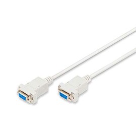 DIGITUS Null-Modem Cable - D-Sub 9 to D-Sub 9 - Female to Female - 3.0m Connection Cable - Beige