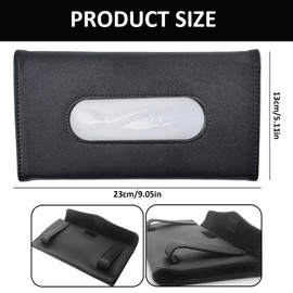 HIAHXC 1 x Car Tissue Box, Tissue Box for Car, PU Leather, Tissue Dispenser, Car Accessories, Interior (Black)