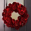30cm Christmas Wreath Door Decoration Wooden Red Pine Cone Garland