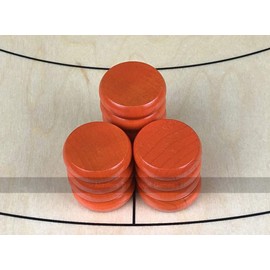 Tracey Orange Crokinole Buttons (set of 13)