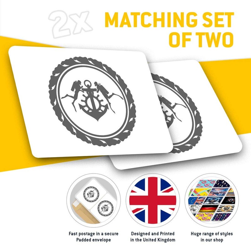 2 x 7.5cm Rectangle Vinyl Stickers Scuba Diving Nautical Theme