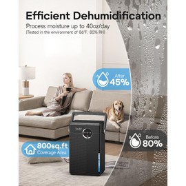 Lacidoll Small Dehumidifier, 118oz Dehumidifiers for Bedroom with 7 Colorful Light, Dehumidifier for Bathroom, Basement, Home, RV, Closet, Portable Dehumidifiers with Drain Hose