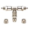 OCOPRO CO2 Splitter Set of 2 Professional Metal T-Piece Tri-Pass