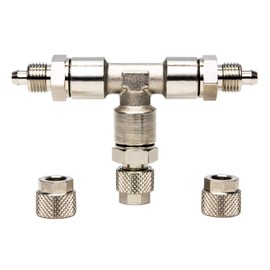 OCOPRO CO2 Splitter Set of 2 Professional Metal T-Piece Tri-Pass