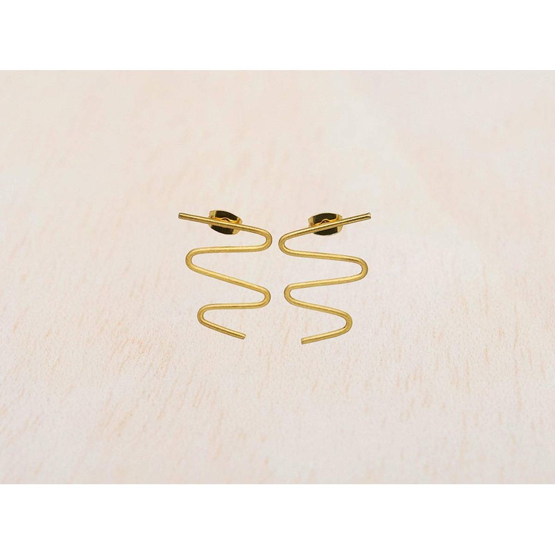 Minimalist 18K Gold Plated Earrings, Velgoldet