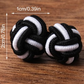 Men's / Women's Silk Fabric Knot Cufflinks for Shirt/Dress, Reusable (B) 6 Pairs