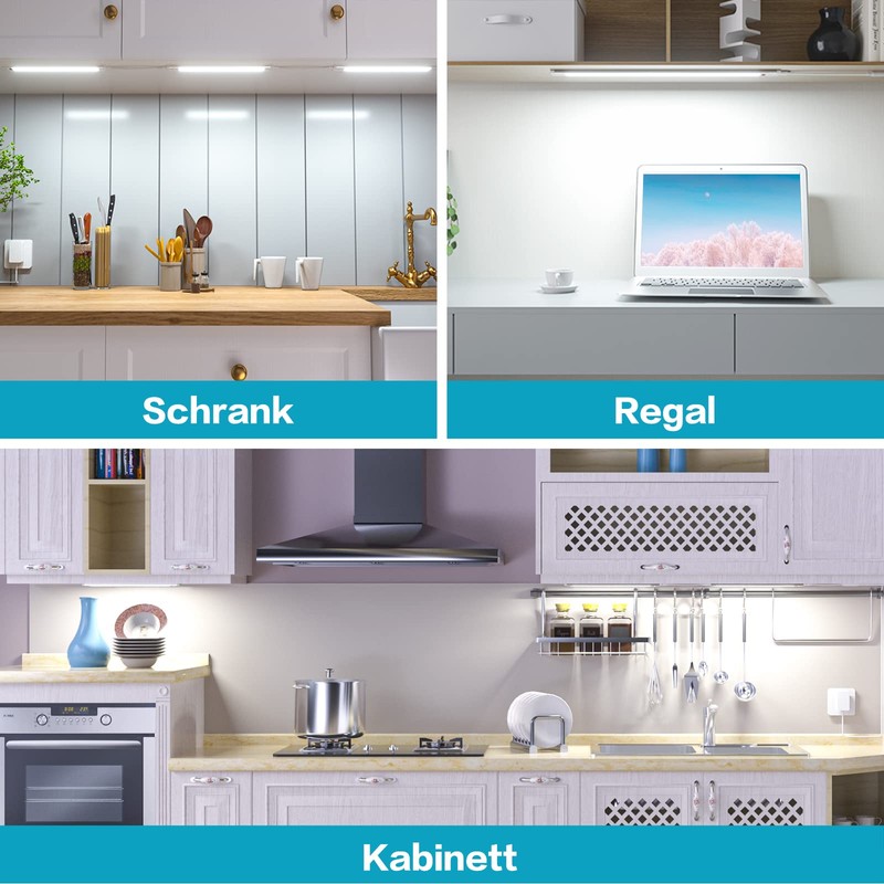 wobsion Under-Cabinet Light, Dimmable, Under-Unit Light with Sensor, LED Strip