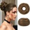 TANJET Messy Bun Hair Piece #Honey Brown 100% Real Human