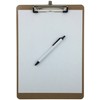 Pen Holder Clipboard, Letter Size, Low Profile Clip, Hardboard Single