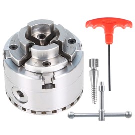 Timunr Chucks 2.75 Inch 4 Jaw Self-Centering Keyed Lathe Chuck Set Alloy Steel Woodworking Lathe Chuck with 1-Inch x 8TPI Thread