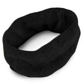 Love Cashmere Men's 100% Cashmere Infinity Scarf Snood - Black - made in Scotland