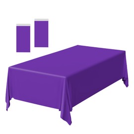FALIZIFU 2 Pack Purple Plastic Tablecloth Disposable Table Covers Rectangle Purple Table Cloths for Parties Baby Shower Wedding Birthday Purple Tablecloth Disposable
