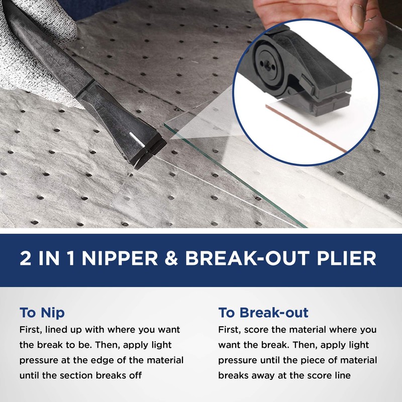 Fletcher® 8” Running and Nipping Pliers, Breakout Glass Hand Tool