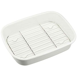 Pearl Metal Tempura Tray Enamel Blanc Kitchen HB-3679 White (Approx.) Width 9.4 x Depth 7.1 x Height 2.0 inches (24 x 18 x 5 cm)