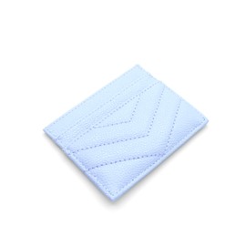 Womens Leather Card Holder Wallet | Slim Luxury Vegan Leather Compact Wallet | Thin Designer Quality Leather Credit Card Minimalist Wallet for Women, Baby Blue, Minimalist