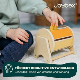 Joybex Montessori Wooden Toy Baby Montessori Toy from 6 Months Rotating Drum with Bell