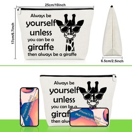 Giraffe Lovers Gifts Makeup Bag Giraffe Gifts for Women Inspirational Present for Friends Sister Daughter Cosmetic Bag Christmas Graduation Birthday Present for Animal Lover Makeup Zipper Pouch