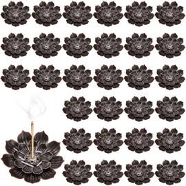 Sumind 30 Pieces Incense Holder Lotus Sticks Incense Burner Cone Incense Burner Ash Catcher for Home Fragrance Decor Yoga SPA Bedroom (Retro)