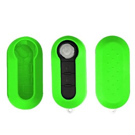 SALPIE, Key Shell Accessories Replacement Parts Key Cover Car Remote Control 3 Buttons Compatible with Fiat - Lancia - Citroen - Peugeot (Neon Green, Case 2)