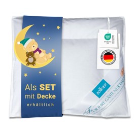 ZOLLNER Children and Toddlers Premium Down Pillow Made of 90% Down and 10% Feathers - Cover Made of High-Quality Cotton - Made in Germany - Washable up to 60°C - 35 x 40 cm - for Children up to 2