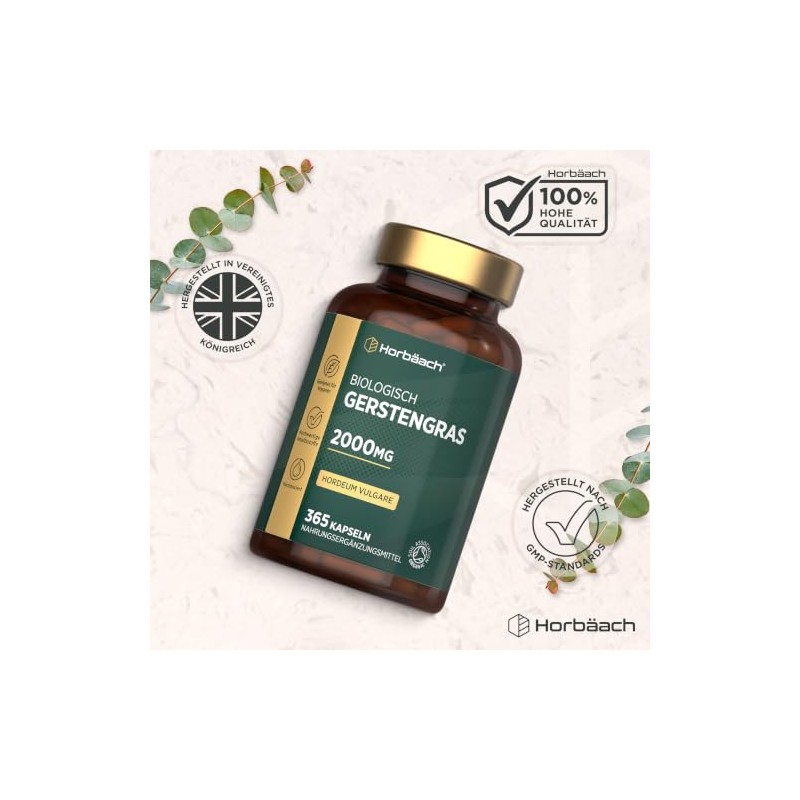 Organic Barley Grass Capsules 2000 mg | 666 mg per