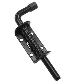 Aoserge 1pcs 5 inch Spring Loaded Barrel Bolt Latch Pin, Outdoor Solid Hardware Latch Made of Carbon Steel, Barrel Bolt for Doors, Cabinets, and Chests, Black Finish for Enhanced Durability