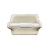 Tenedos Glazed Ceramic Bathroom Toilet Paper Holder Accessory (Bone Almond)