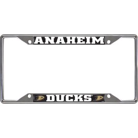FANMATS 17194 Anaheim Ducks Chrome Metal License Plate Frame, Team Colors, 6.25in x 12.25in