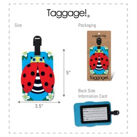 Puzzled Ladybug Luggage Tag - Unique Fun Lady Bug Animal Novelty Travel Tags For Luggage, Cute Beetle Insect Travel ID Identification Label For Suitcase, Backpack & Sports Bag - Tags for Men & Women