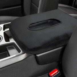 ANMOSVO Center Console Armrest Cover for Chevy Silverado GMC Sierra Accessories 2019-2024, Jump Seat Armrest Protective Cover, Armrest Lid Leather Interior, Middle Console Case