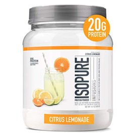 Isopure Isopure Clear Whey Isolate Protein Powder Infusions, Lactose Free, Gluten Free, Naturally Flavored, Citrus Lemonade, 20g Protein Per Serving, 14.1 Oz, 16 Servings