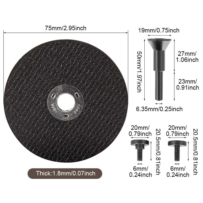 EMVANV 6pcs/Set Cut Off Wheel Set for Die Grinder, Round