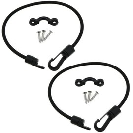 LUORNG 2pcs 12 Inches Elastic Rope Bungee Cord Rod Strap Holder Deck Mount Connector Mount Rod Strap for Kayak