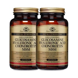 2 x Solgar Glucosamine Hyaluronic Acid Chondroitin MSM Shellfish Free 120 Tabs