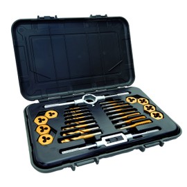 Mibro 301370BLUE (26-Piece) Titanium Nitride Coated Tap, Die, and Drill Set, Metric Measurements, For Use On Appliances, Machines, and Automotive Car Parts