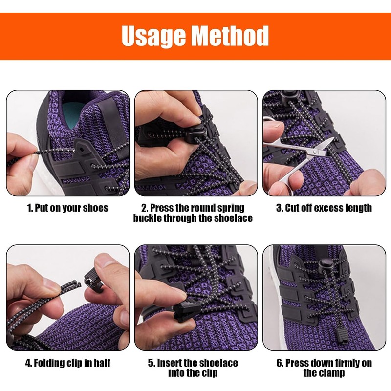 4 Pares Cordones Elasticos para Tenis, Agujetas Elasticas, Ajustables con