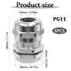 GOIYZTTR 6pcs PG11 Cable Glands IP68 Waterproof Cable Grommet Brass