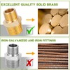 FullMayPro 2PCS Brass Pipe Fitting, Brass Hex Nipple，Reducing Connectors,3/8" NPT