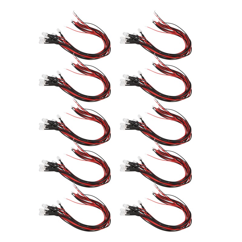 50Pcs Diode Wired Light Emitting Round Head High Brightness In