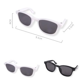 Mini Pet Sunglasses UV Protection Windproof Goggles for Dogs and Cats, Fashionable Photography & Cosplay Accessories (1 Black + 1 White)