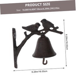 Tofficu 1pc Vintage Cast Iron Wall Bell Rustic Garden Decor Easy Install Antique Doorbell for Indoor Outdoor Use Charming Home Entrance Decoration