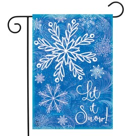 Glistening Snowflakes Winter Garden Flag Let It Snow 12.5" x 18" Briarwood Lane