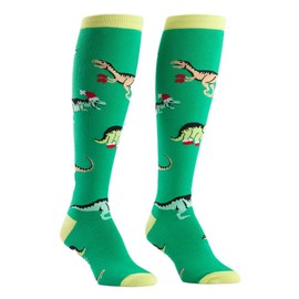 Sock It to Me, Santa Rex Women's Funky Socks Christmas Holiday Socks, Santa Rex
