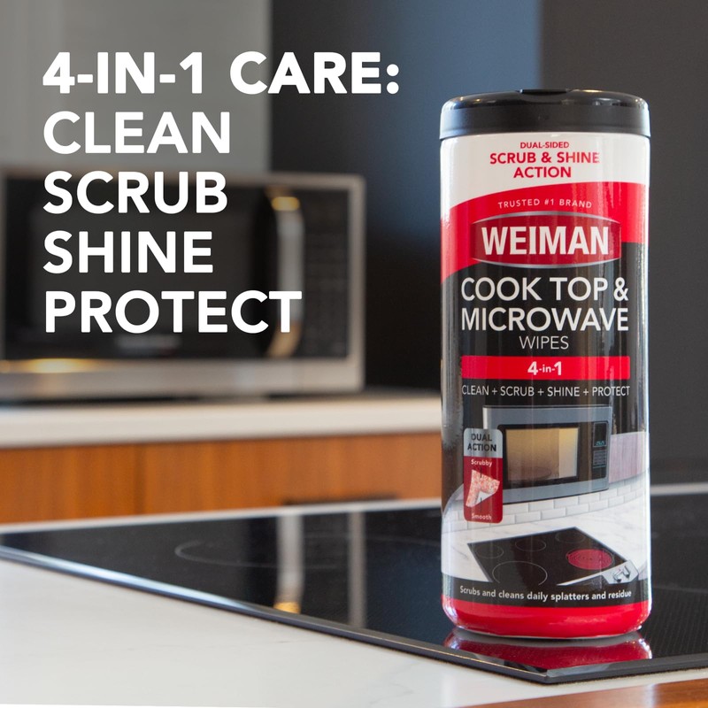 Weiman Glass Cooktop and Microwave Wipes - 2 Pack -
