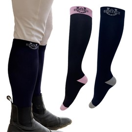Gentrix Equestrian Riding Socks- Durable, Anti-Slip Comfort Riding Socks Anti-Friction Design Ideal Stylish Running Socks (US, Alpha, One Size, Regular, Regular, 3, Navy3)